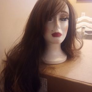 18 inches long dark red wig